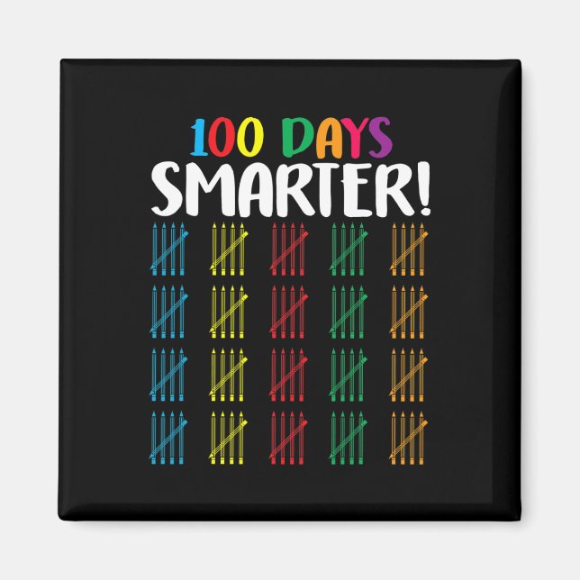 100 days smarter  Counting Hash Marks days of scho Magnet (Front)