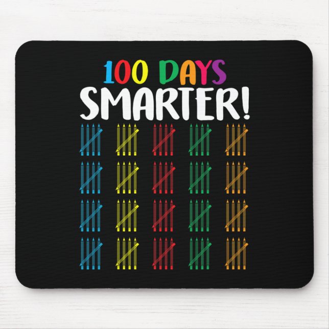 100 days smarter  Counting Hash Marks days of scho Mouse Pad (Front)