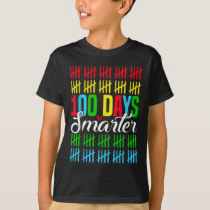 100 Days Smarter Counting Tally Marks 100th Day T-Shirt