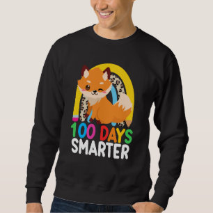 100 Days Smarter Cute Animal Fox 100 Days Of Schoo Sweatshirt