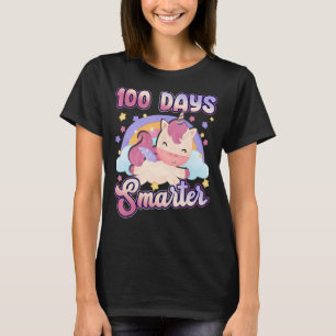 100 Days Smarter Cute Unicorn 100th Day Gift Kids  T-Shirt