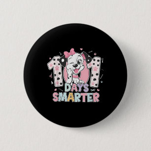 100 Days Smarter Dalmatian 100th Day Of School 6 Cm Round Badge