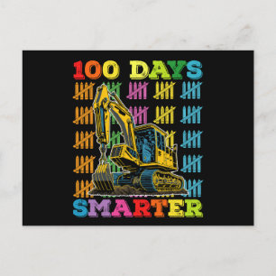 100 Days Smarter Excavator 100th Day Of School Postcard