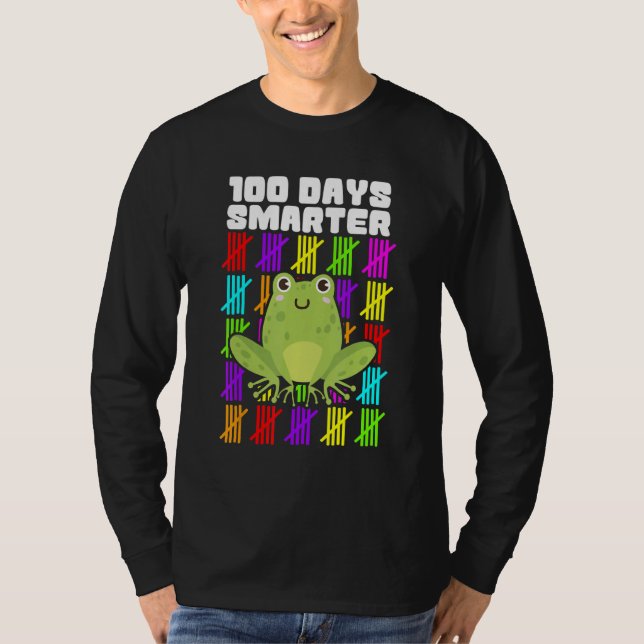 100 Days Smarter Frog Shirts, Boys Girls 100th Day T-Shirt (Front)