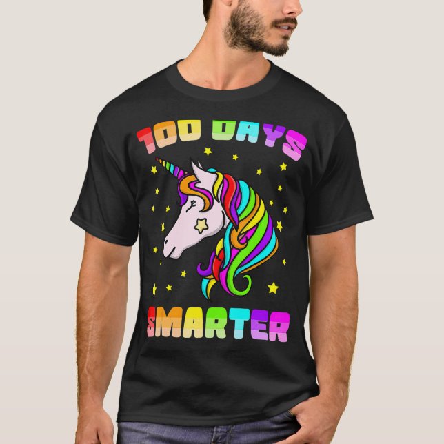 100 Days Smarter  Girls 100th Day Of School Unicor T-Shirt (Front)