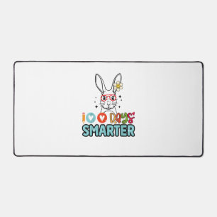 100 Days Smarter Girls Cute Bunny 100th Day Of Sch Desk Mat