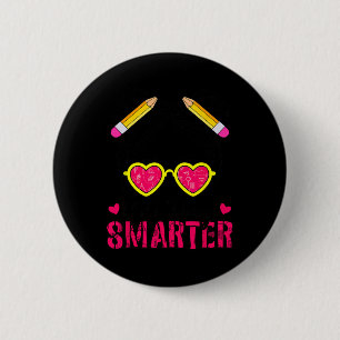 100 Days Smarter Girls Messy Bun Hair 100th Day Of 6 Cm Round Badge
