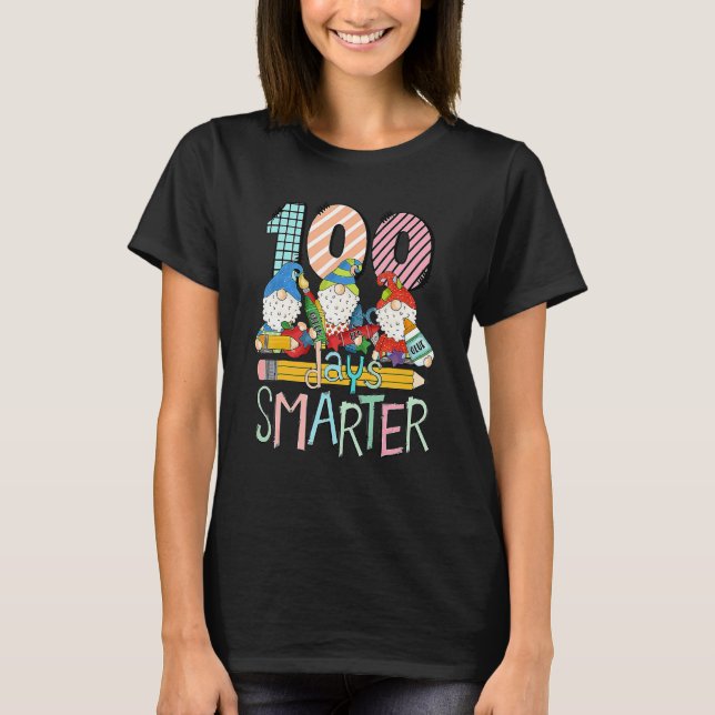 100 Days Smarter Gnome Tee 100th Day Of School 202 (Front)