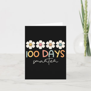 100 Days Smarter Groovy 100th Day Of School Girl T Card