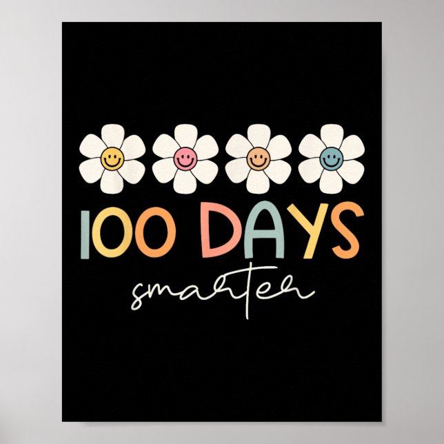 100 Days Smarter Groovy 100th Day Of School Girl T Poster (Front)