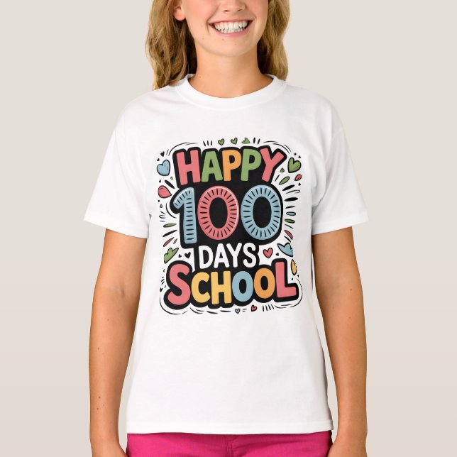 100 Days Smarter – Happy 100 Days of School Shir T-Shirt (Front)
