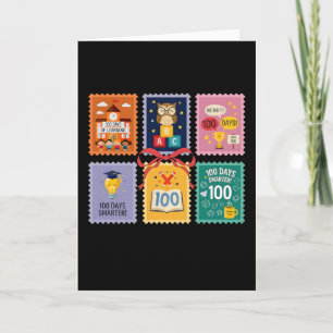 100 Days Smarter Happy 100th Day of School Cute Card