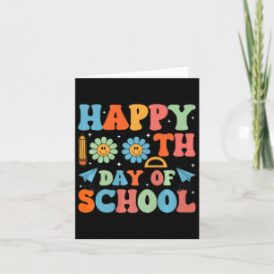 100 Days Smarter Happy 100th Day Of School Groovy Card