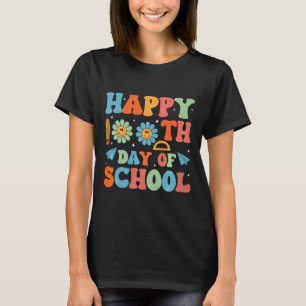 100 Days Smarter Happy 100th Day Of School Groovy T-Shirt