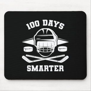 100 Days Smarter Happy 100th Day of School Hockey Mouse Pad