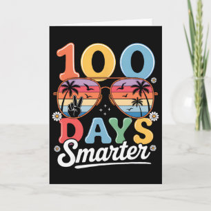 100 Days Smarter Happy 100th Day Of School Kids Bo Card