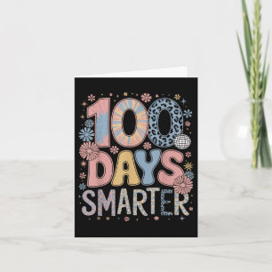 100 Days Smarter Happy 100th Day Of School Kids Bo Card