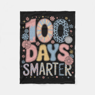 100 Days Smarter Happy 100th Day Of School Kids Bo Fleece Blanket