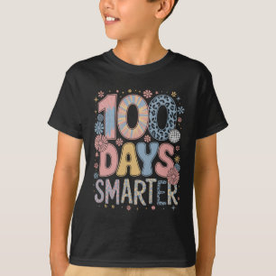 100 Days Smarter Happy 100th Day Of School Kids Bo T-Shirt