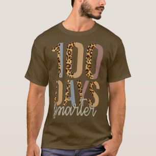 100 Days Smarter Happy 100th Day Of School Leopard T-Shirt