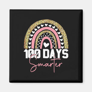 100 Days Smarter Happy 100th Day Of School Rainbow Magnet