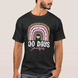 100 Days Smarter Happy 100th Day Of School Rainbow T-Shirt