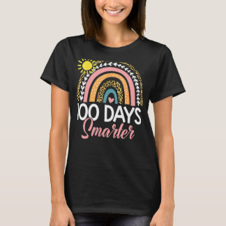 100 Days Smarter Happy 100th Day Of School Rainbow T-Shirt