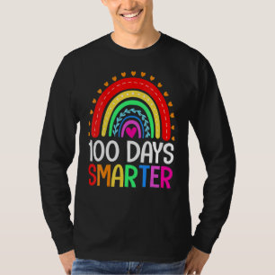 100 Days Smarter Happy 100th Day Of School Rainbow T-Shirt