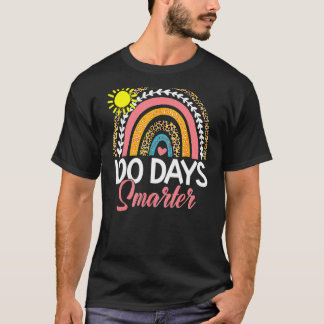 100 Days Smarter Happy 100th Day Of School Rainbow T-Shirt