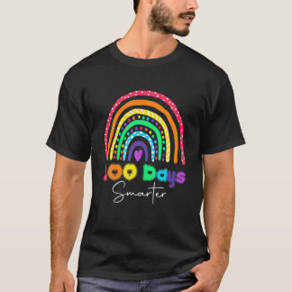 100 Days Smarter Happy 100Th Day Of School Rainbow T-Shirt