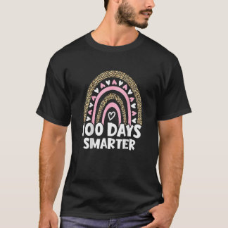 100 Days Smarter Happy 100th Day Of School Rainbow T-Shirt