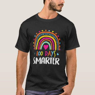 100 Days Smarter Happy 100Th Day Of School Rainbow T-Shirt