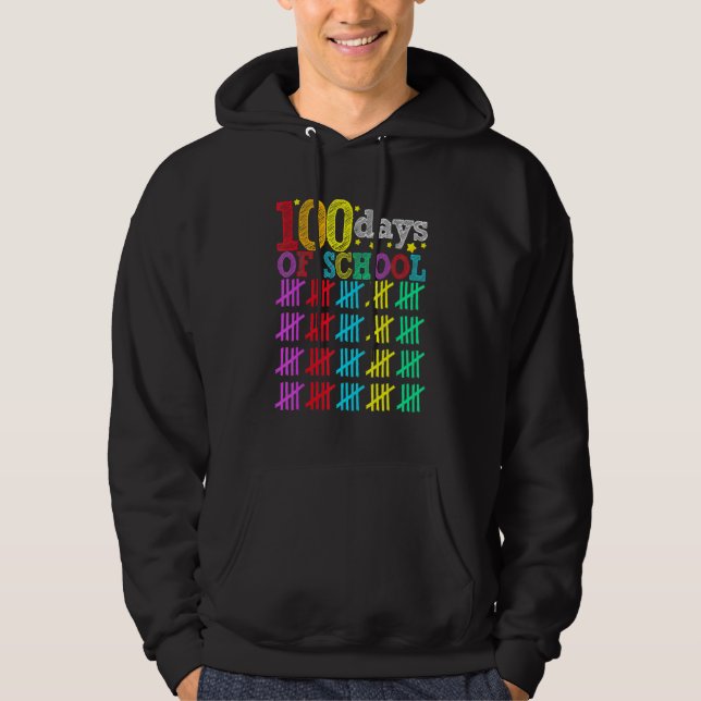 100 Days Smarter Happy 100th Day Of School Student Hoodie (Front)