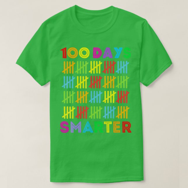 100 Days Smarter Happy 100th Day Of School Student T-Shirt (Design Front)