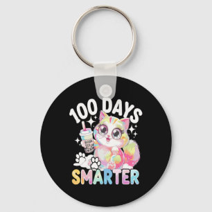 100 Days Smarter Kawaii Cat Costume 100th Day Of S Key Ring