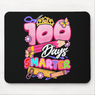 100 Days Smarter Kids Girls 100th Day Of School  Mouse Pad