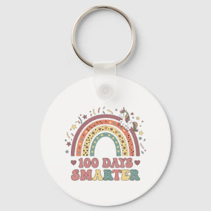 100 Days Smarter Kids Girls Unicorn 100th Day of  Key Ring