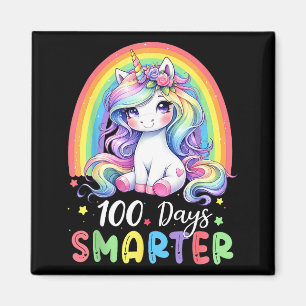 100 Days Smarter Kids Girls Unicorn 100th Day Of S Magnet