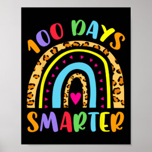 100 Days Smarter Kids Girls Unicorn 100th Day Of S Poster