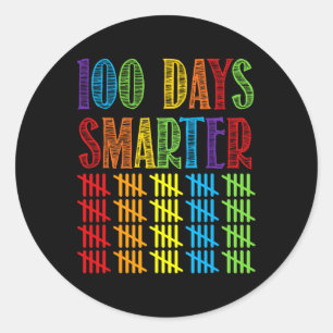 100 Days Smarter Kindergarten Teacher 100th Day Of Classic Round Sticker