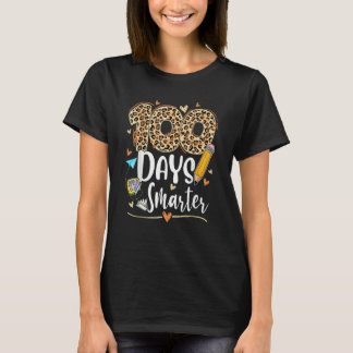 100 Days Smarter Leopard Happy 100th Day Of School T-Shirt