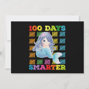 100 Days Smarter Mermaid 100th Day Of School Invitation