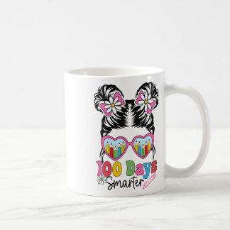 100 Days Smarter Messy Bun Hair Girls Kids 100th D Coffee Mug