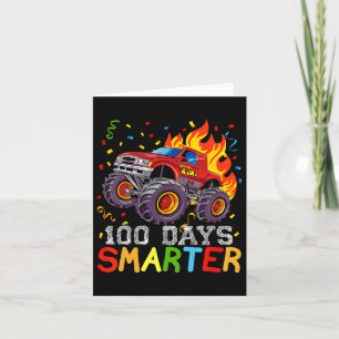 100 Days Smarter Monster Truck 100 Days Of School  Card