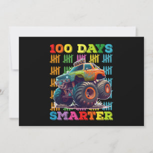 100 Days Smarter Monster Truck 100th Day School Invitation