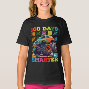 100 Days Smarter Monster Truck 100th Day School T-Shirt
