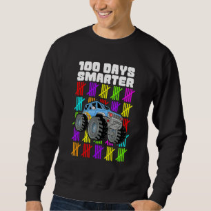 100 Days Smarter Monster Truck Boy 100th Day Of Sc Sweatshirt