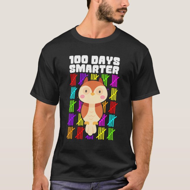 100 Days Smarter Owl Shirts, Boys Girls 100th Day  T-Shirt (Front)