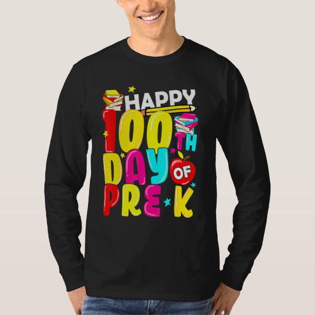 100 Days Smarter Pre K Happy 100th Day Of School P T-Shirt (Front)