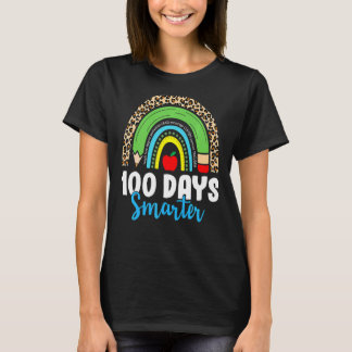 100 Days Smarter Rainbow Happy 100th Day Of School T-Shirt